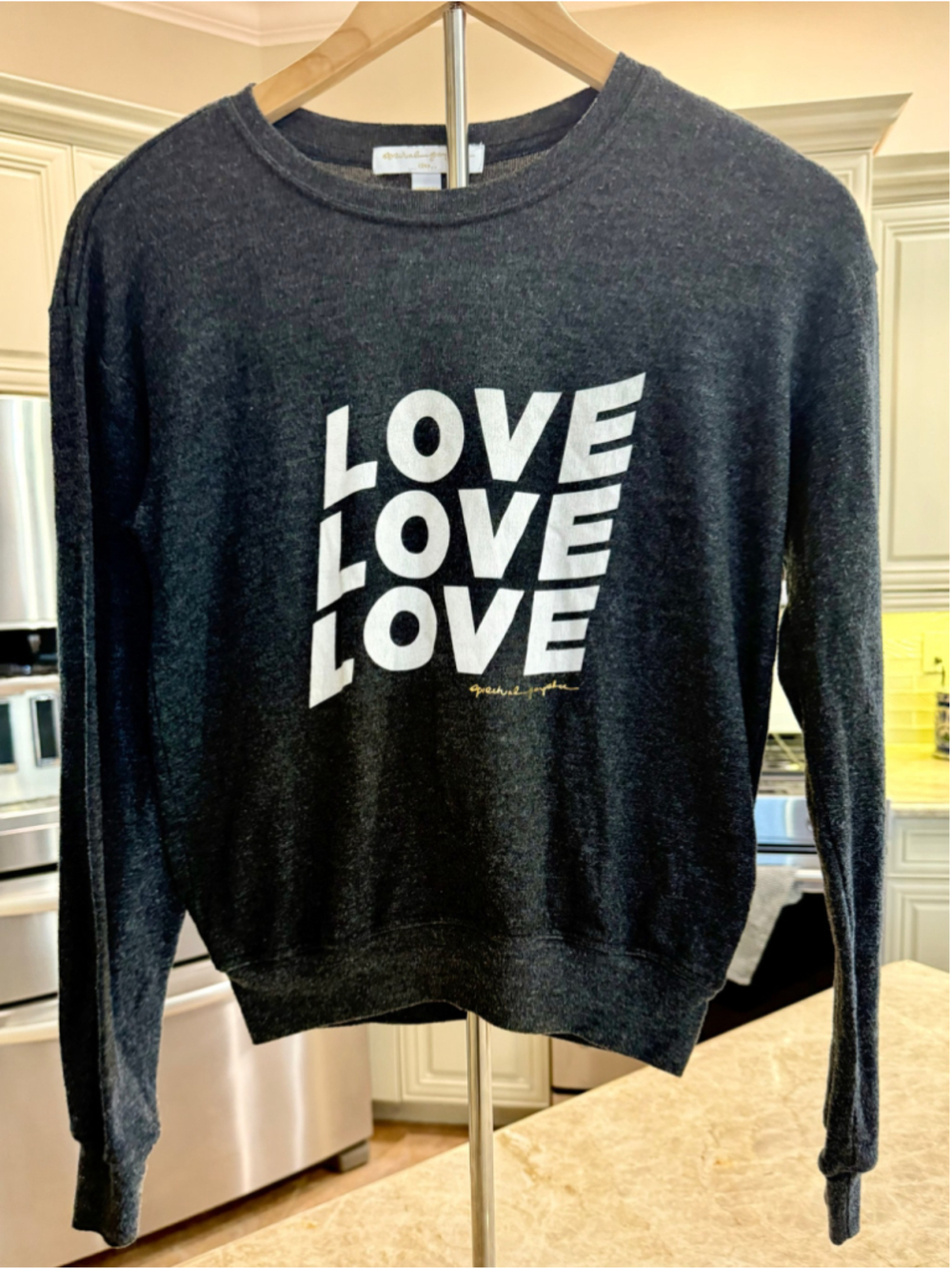 Spiritual Gangster Love Graphic Sweatshirt Grey Size XS, well loved